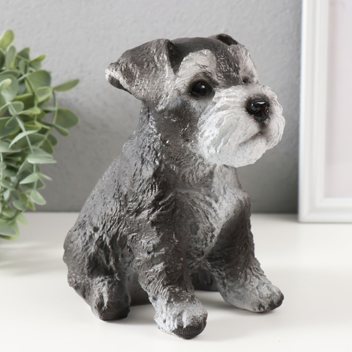 Копилка  "Щеночек Миттель" высота 17 см, ширина 11,5 см, длина 16,5 см серо-черный