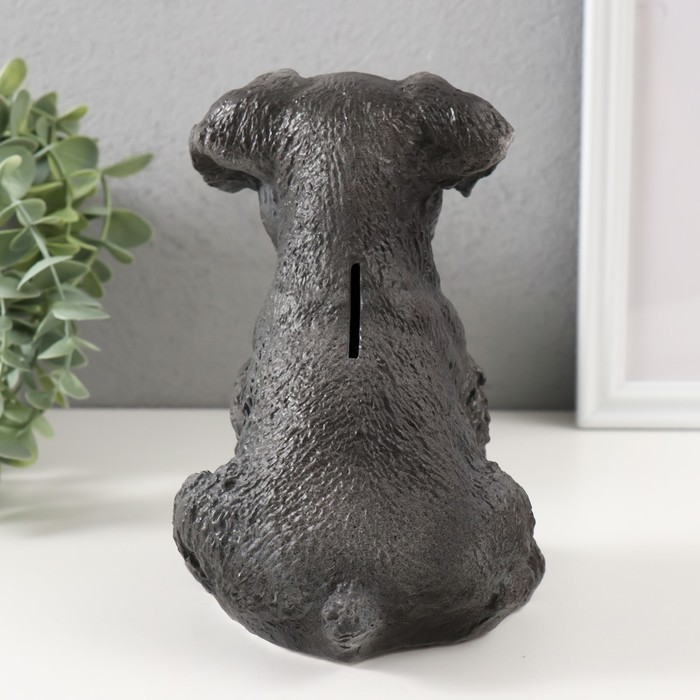 Копилка  "Щеночек Миттель" высота 17 см, ширина 11,5 см, длина 16,5 см серо-черный