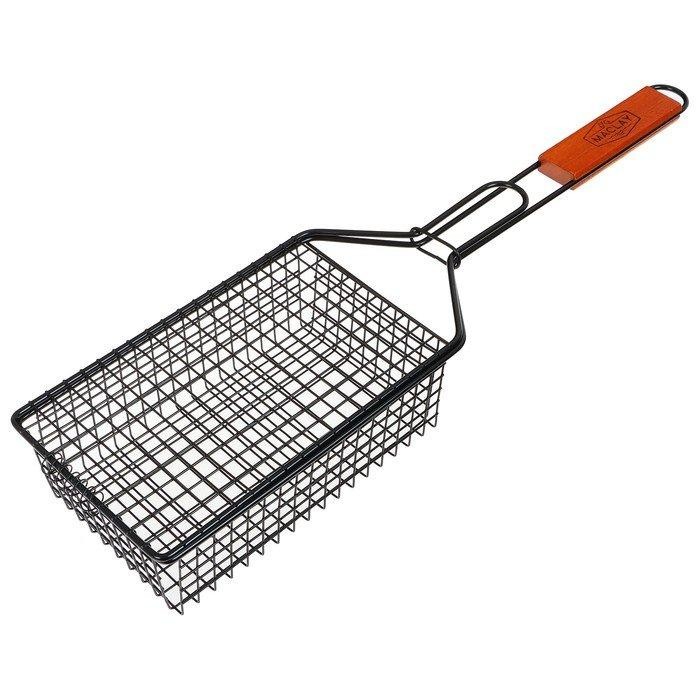 Корзина для барбекю maclay, 23×14 см, нержавеющая сталь, для мангала