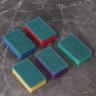 Губка для посуды с чистящим слоем Доляна «Эконом», 7.5×4.5×2.5 см, 5 шт., мини