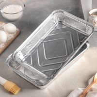 Набор форм для выпечки из фольги Доляна, 2,25 л, 2 шт, цвет серебристый