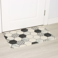 Коврик придверный Доляна «Мрамор», грязезащитный, вырезной, 60×90 см, серый