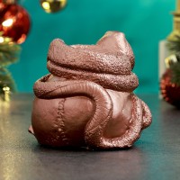 Подсвечник "Череп со змеей" 9см, медь