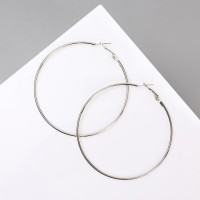 Серьги кольца QF «Классика», d=7 см, цвет серебро