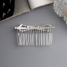 Гребень для волос QF «Медея», бант углы, 8×4 см, серебро