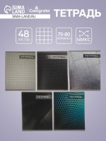 Тетрадь 48 листов в клетку, Calligrata «Металл», МИКС