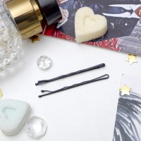 Невидимка для волос "Классика" (набор 24 шт) гладкие, 5 см, чёрные