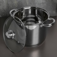 Кастрюля Grande, 7,1 л, стеклянная крышка, капсулированное дно, индукция