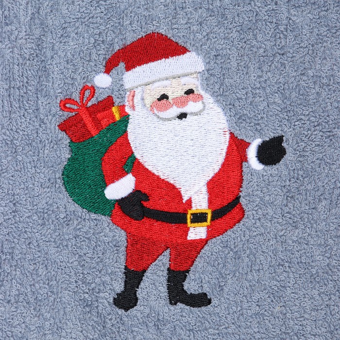 Набор в мешочке "Этель" "Дедушка Мороз": полотенце 35х60см, тёрка 7,7х3,7х3см