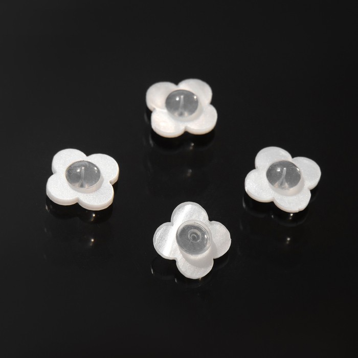 Заглушки для сережек, швенз, пусет акриловые поддерживающие (набор 2 пары), белая