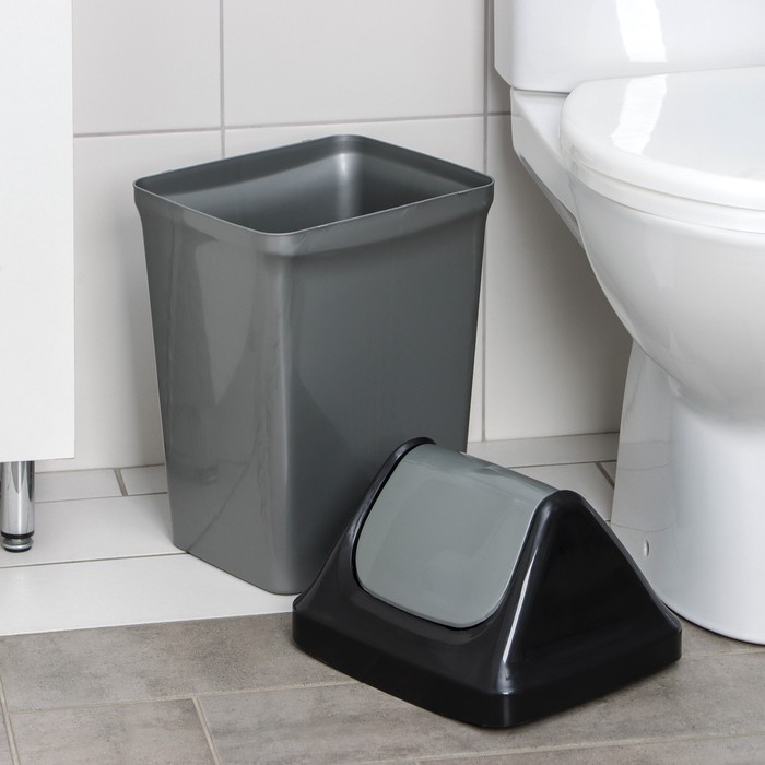 Ведро для мусора с плавающией крышкой, 15 л, цвет МИКС