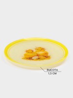 Тарелка Доляна «Пасха. Милые цыплята», d=20 см, стекло, жёлтая