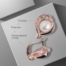 Серьги с жемчугом «Эдель» листок, цвет белый в розовом золоте Серьги с жемчугом «Эдель» листок, цвет белый в розовом золоте