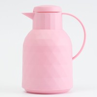 Термос — кофейник 1 л, сохраняет тепло 24 ч, стеклянная колба, розовый