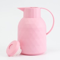 Термос — кофейник 1 л, сохраняет тепло 24 ч, стеклянная колба, розовый