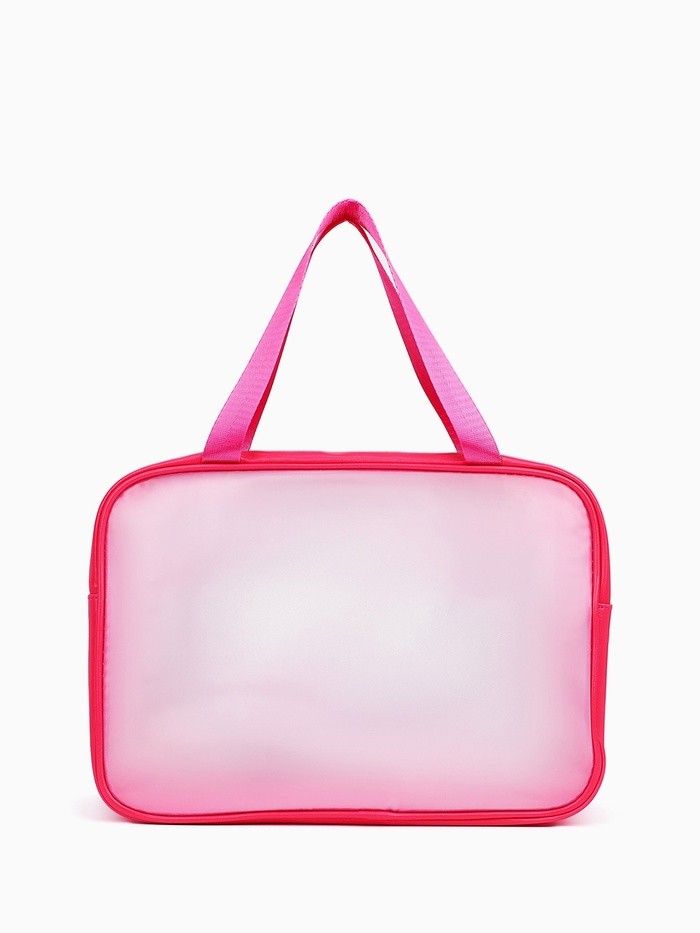 Косметичка-сумка на молнии для бассейна, большая, с ручками, с принтом Power, малиновая