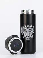 Термос, 420 мл, Simple «Герб», сохраняет тепло 8 ч, с термометром