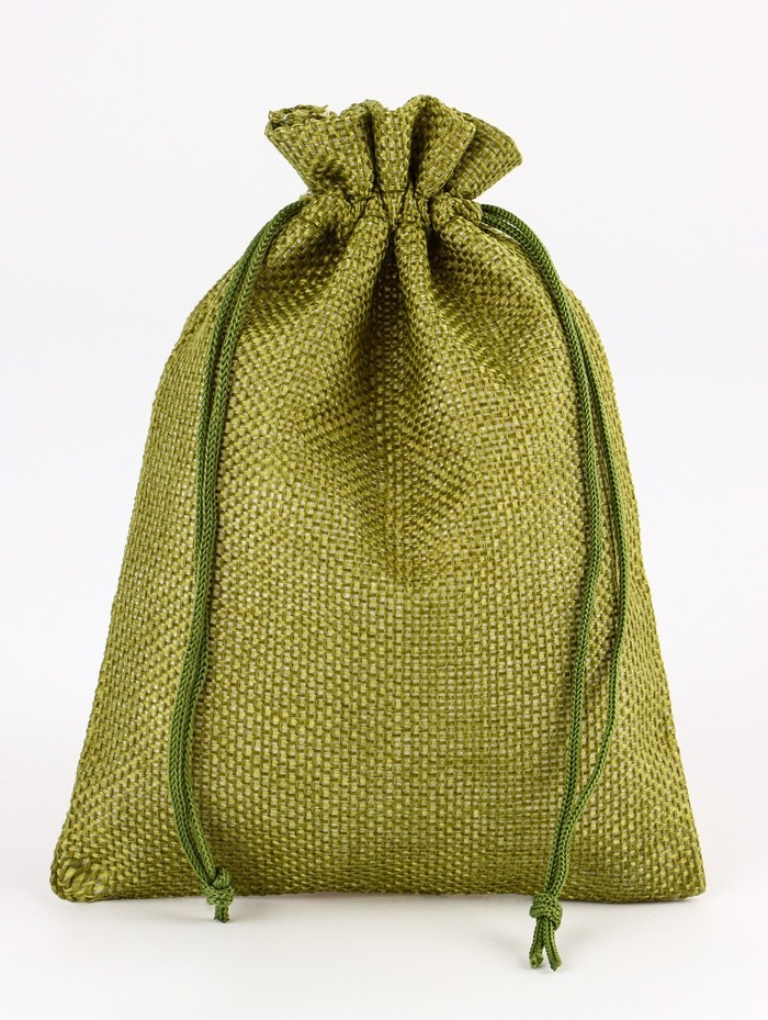 Холщовый мешочек для украшений, подарков и трав, текстиль «Эко», зелёный, 13×18 см