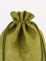 Холщовый мешочек для украшений, подарков и трав, текстиль «Эко», зелёный, 13×18 см