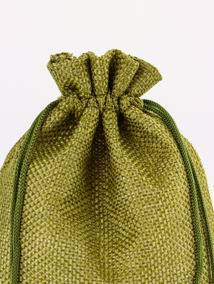 Холщовый мешочек для украшений, подарков и трав, текстиль «Эко», зелёный, 13×18 см