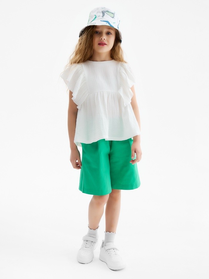 Шорты для девочки, MINAKU, зелёные, рост 116 см