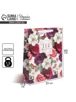 Пакет подарочный ламинированный, упаковка, «Цветы», L 31×40×11.5 см