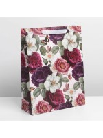Пакет подарочный ламинированный, упаковка, «Цветы», L 31×40×11.5 см
