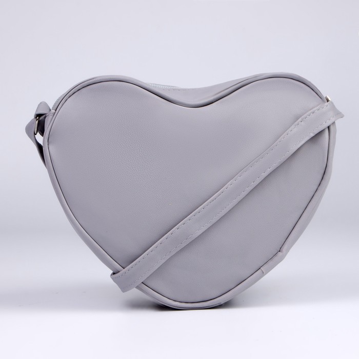 Сумка детская в форме сердца «Енотик», серый/желтый, 19х17х5 см