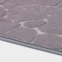 Коврики для ванной и туалета Доляна «Галька, ракушки», 2 шт., 40×50 см, 50×80 см, серые