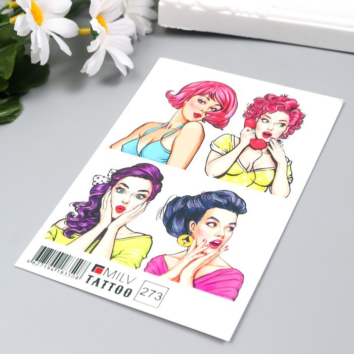 Татуировка на тело "Девчонки" 10х15 см