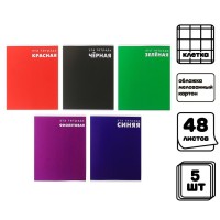 Набор тетрадей 48 листов в клетку Calligrata "Это тетрадь", обложка мелованный картон, 5 шт.