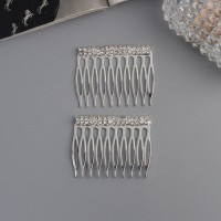 Гребень для волос QF «Медея», набор 2 шт., классика нить, 5×4 см, серебро