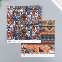Бумага для скрапбукинга двусторонняя "Африка" плотность 180 гр 30,5х32 см