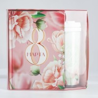 Подарочный набор, ежедневник А5, 80 л. и термостакан 350 мл «С 8 марта»