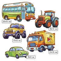 Макси - пазлы деревянные развивающие для малышей «Машинки»