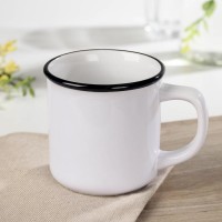 Кружка под сублимацию Доляна «Эмаль», 300 мл, 12×9×8,5 см, цвет белый