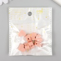 Бусина силикон "Сердечко" пепельно-розовая d=1,4 см