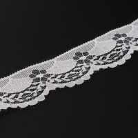 Кружево капроновое, 40 мм × 10 ± 1 м, цвет голубой