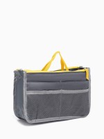 Косметичка-органайзер дорожная, на молниях, с ручками, серая