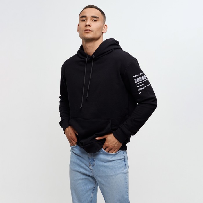 Худи мужское MINAKU «Решайся», цвет чёрный, размер 48
