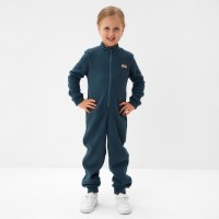 Комбинезон флисовый детский MINAKU, тёмно-серый, рост 98 см