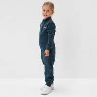 Комбинезон флисовый детский MINAKU, тёмно-серый, рост 98 см