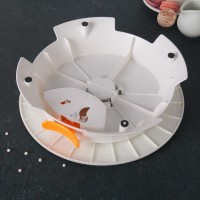 Подставка для торта вращающаяся, 28,5×7,5 см, с рычагом-блокиратором вращения,с разлиновкой