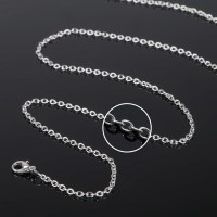 Цепочка с двумя карабинами, набор 5 шт. L=70 см, 5×3 мм, СМ-1935, цвет серебро