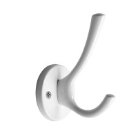 Крючок мебельный CAPPIO SIMPLE, двухрожковый, цвет белый