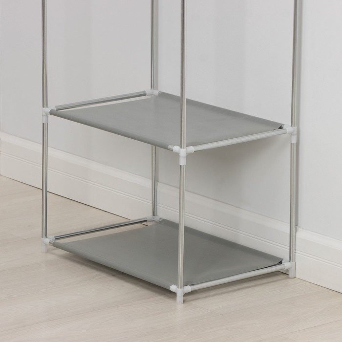 Вешалка - стойка напольная для одежды LaDо́m, 2 полки, 55×36×140 см, белая