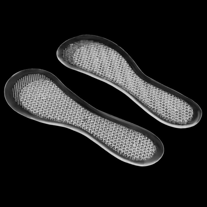 Полустельки для обуви, универсальные, массажные, силиконовые, 20.5×7 см, пара, прозрачные