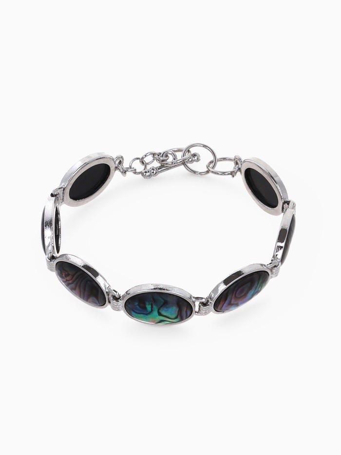 Браслет «Галиотис» овал, белый, в серебре