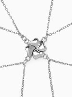 Кулоны «Неразлучники» на магните, четыре сердца, серебро, 55 см