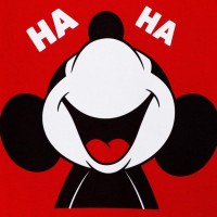 Футболка "Хаха" Микки Маус, рост 122-128, красный